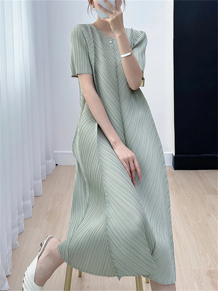 Pleated Dress Light Green