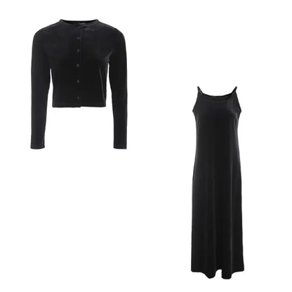 Cardigan and Long Robe Black