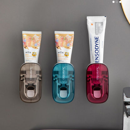 Automatic Toothpaste Dispenser Wall Mount Toothbrush Holder