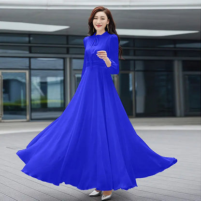 Chiffon Dress Royal Blue