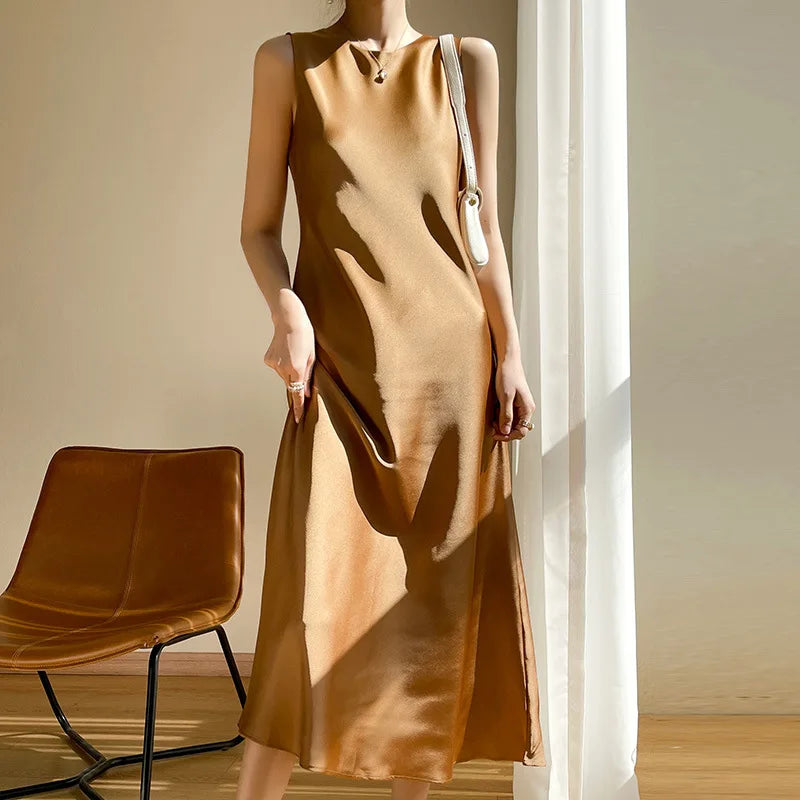 Satin Dress Coffee