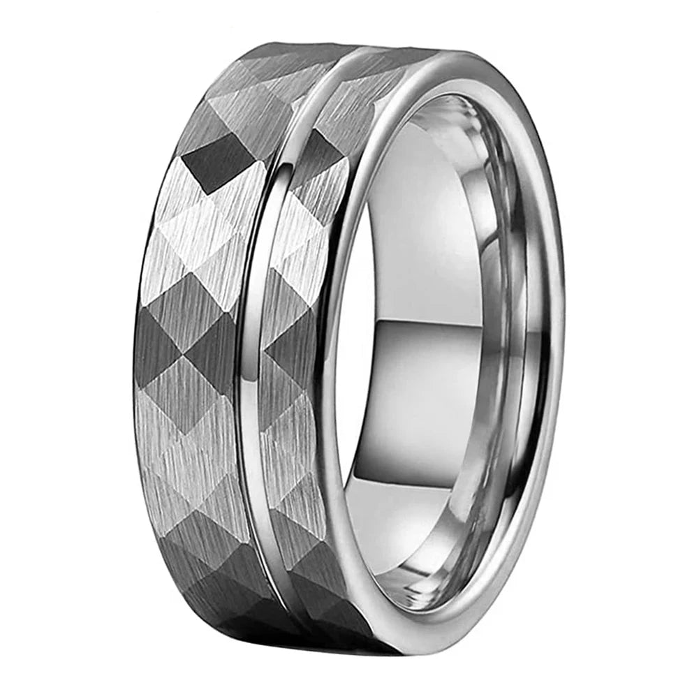 Tungsten Rings 8mm Silver Tungsten