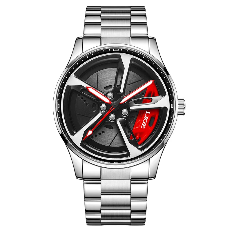Quartz Watch SIlver Red