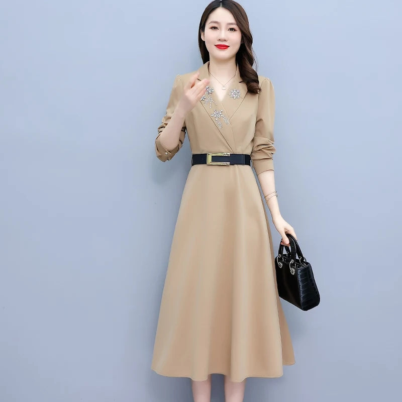 Luxury Dress Khaki