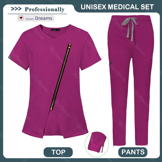 Medical Scrubs Set  Rose Red