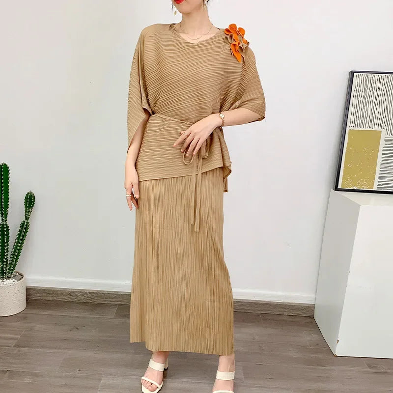 Pleated Set Khaki