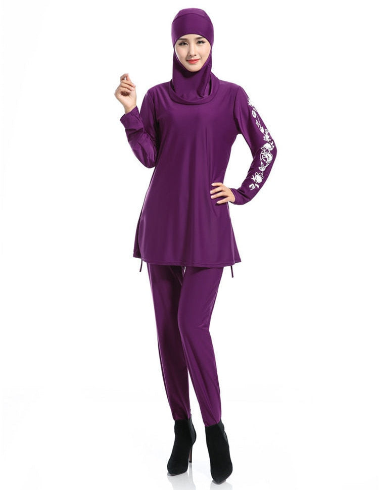 Women Islamic Conservative Swimsuit Hijab Set 3 Pieces