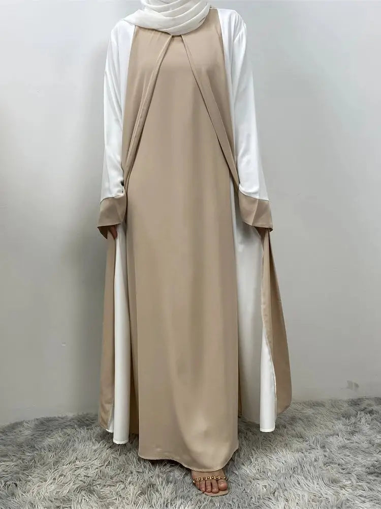 Abaya Apricot White Dress