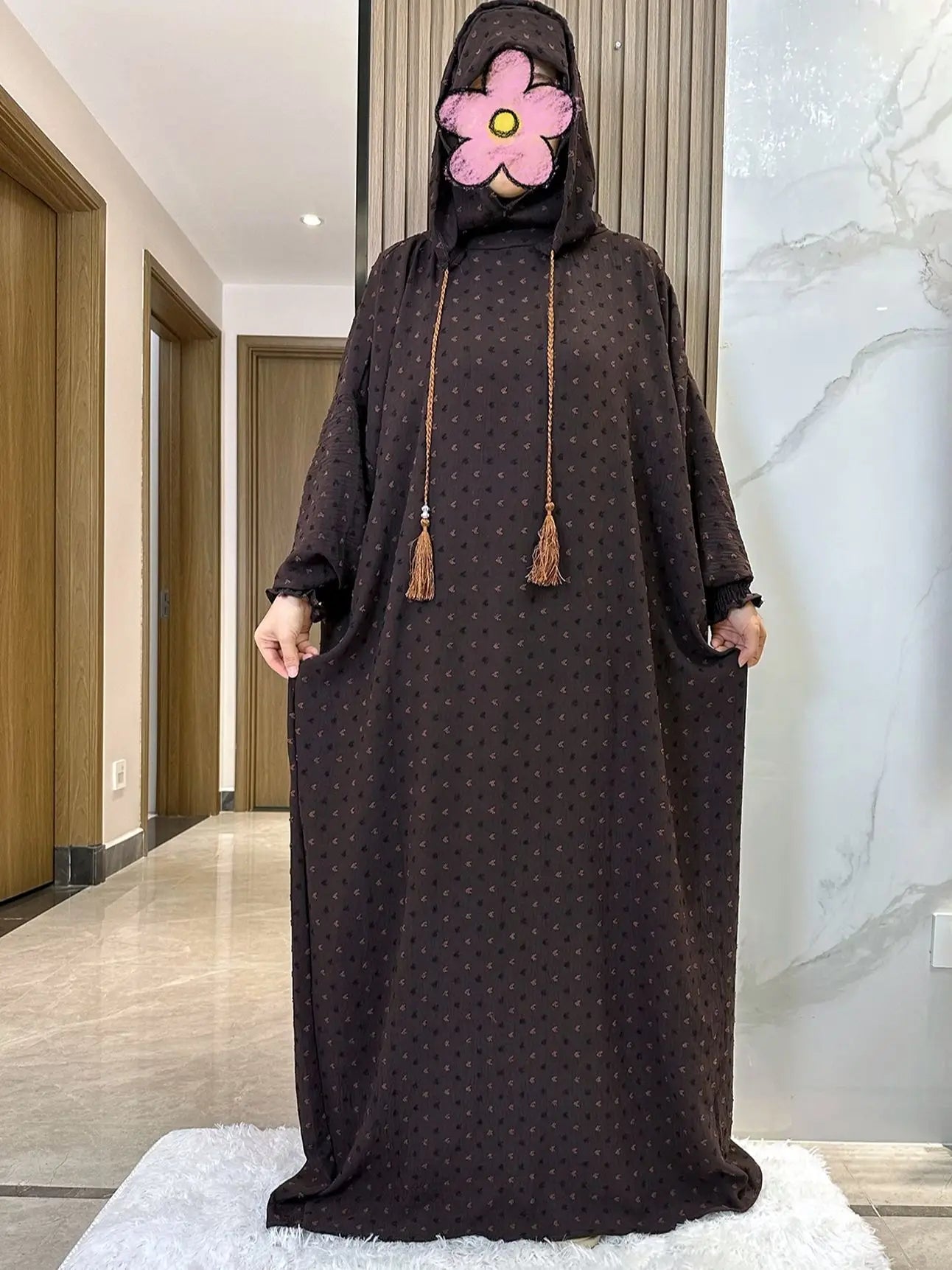 Cotton Abaya Brown