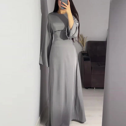 Satin Dress Deep Grey