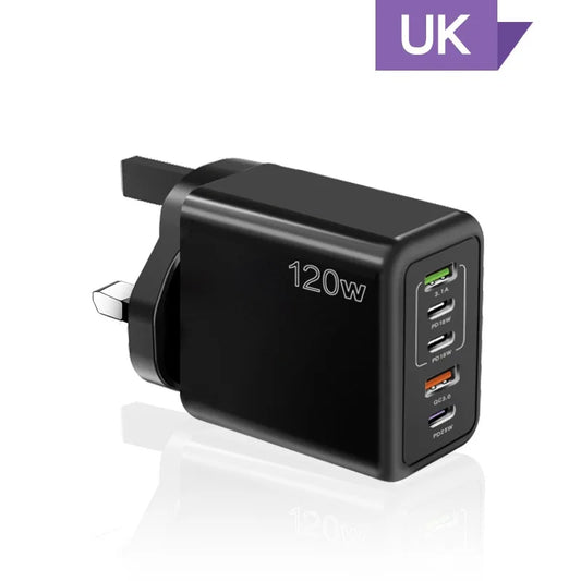 Cargador de 5 puertos USB Black UK
