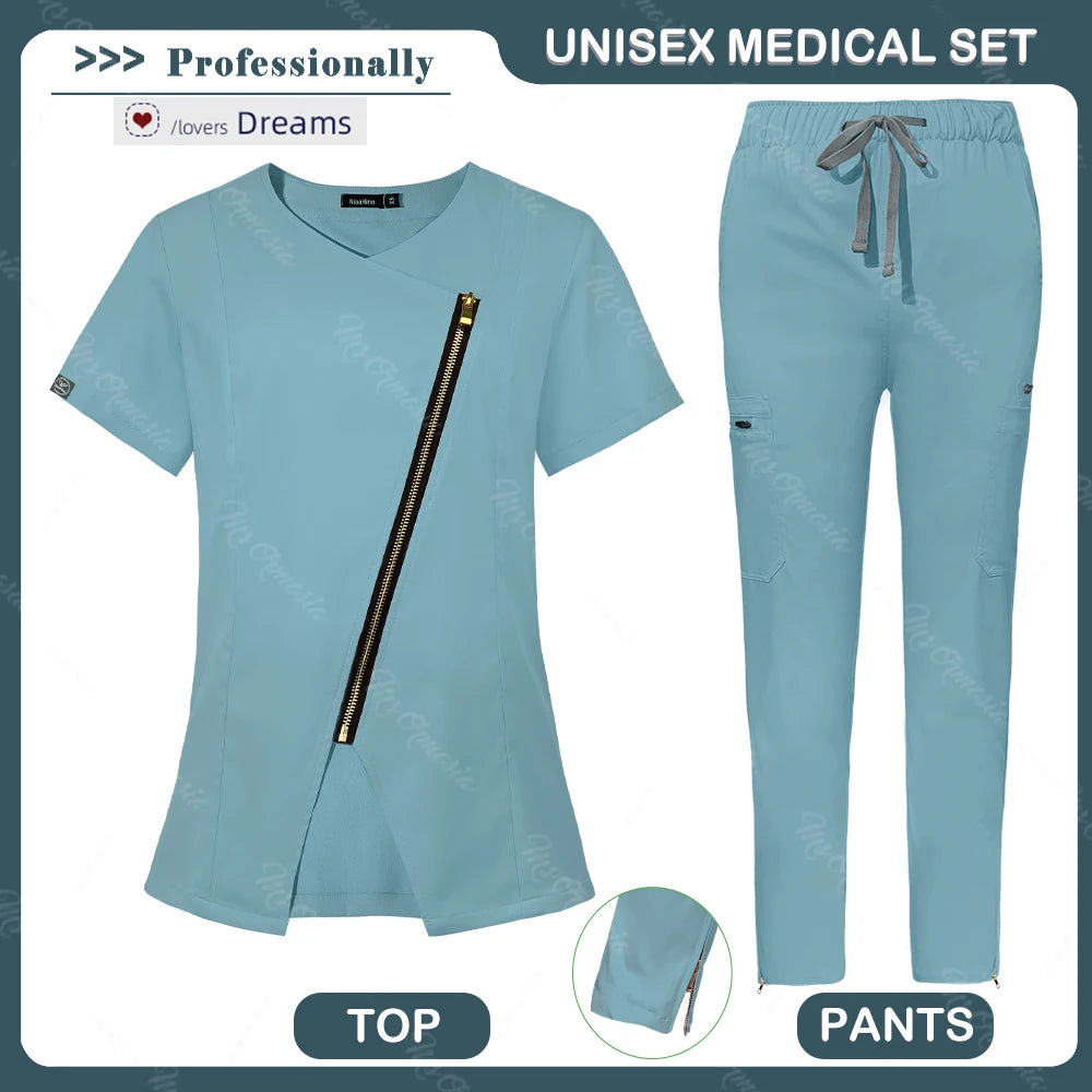 Medical Scrubs Set  Light Blue