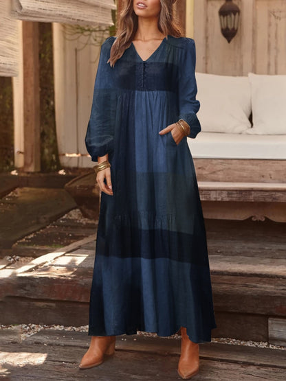 Bohemian Shirt Dress Women's Maxi Sundress