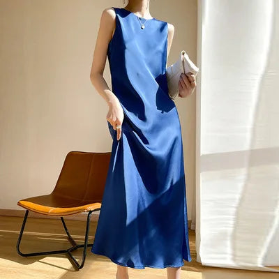 Satin Dress Blue