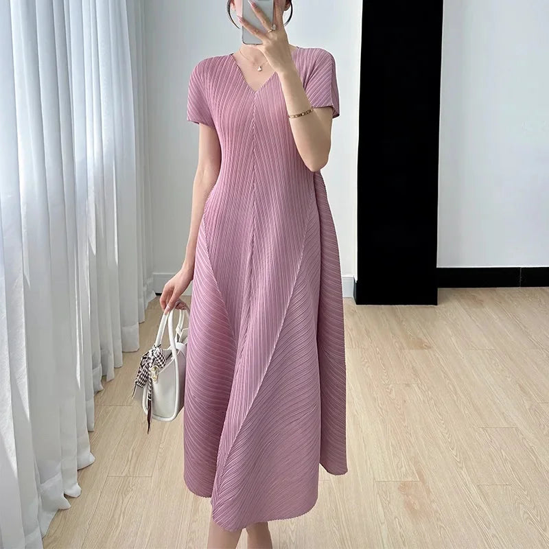 Pleated Dress Purple