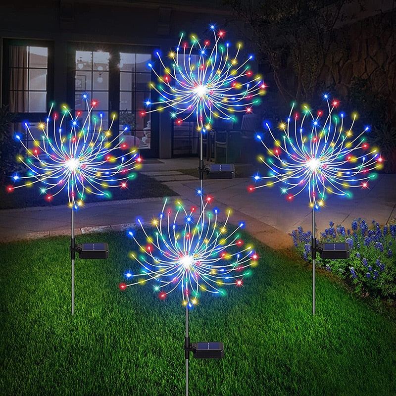 Solar LED Firework Fairy Light Outdoor Garden Decoration
