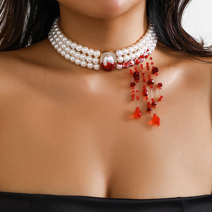 Collar White Red