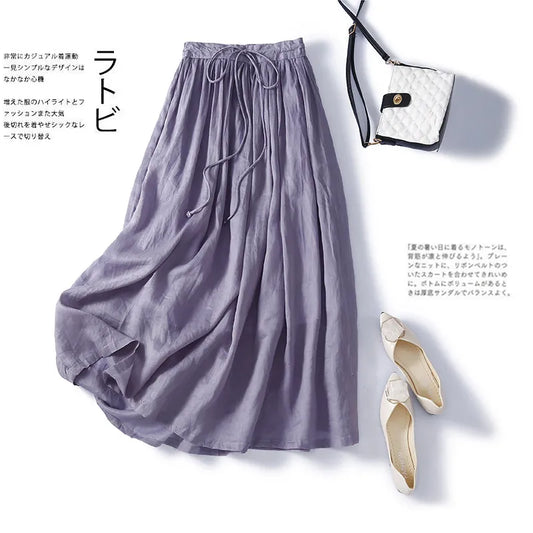 Falda Coreana con bolsillos lila
