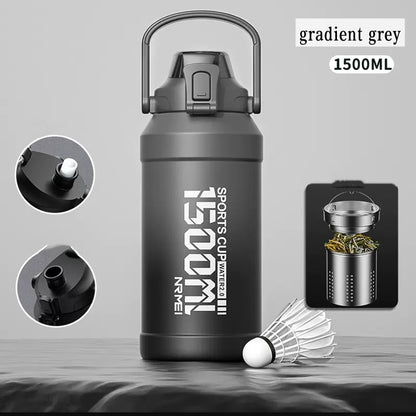 Water Bottle Large Capacities With Straw Cup Cold Hot Thermos