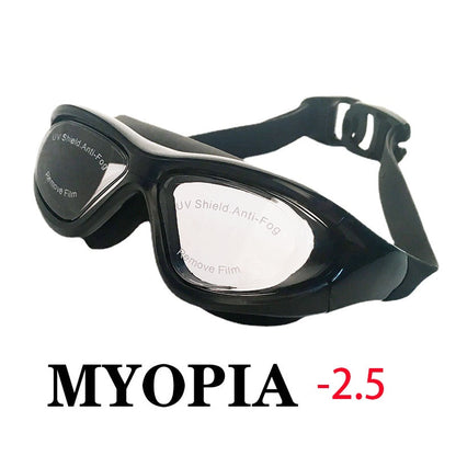 Adult Myopia Swimming Goggles Earplug Pool Glasses Anti Fog