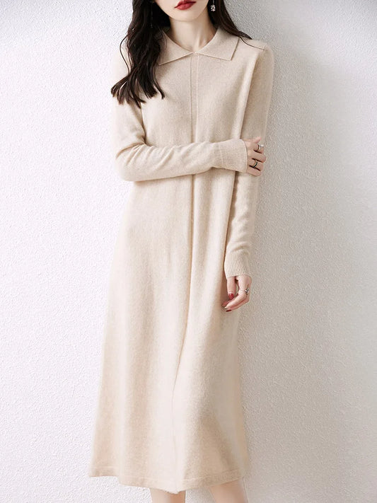 Wool Dress Beige