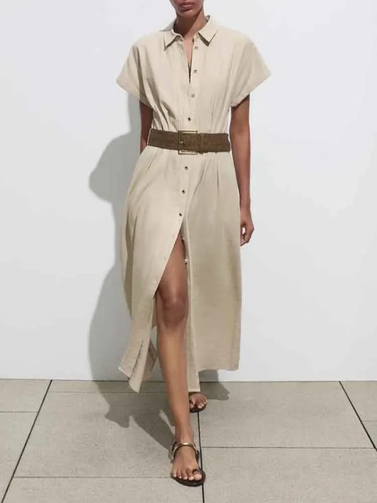 European Style Dress Khaki