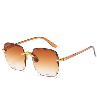 Rimless Women's Sunglasses Fashion Gradient Lenses