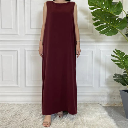 vestido sin mangas Maroon