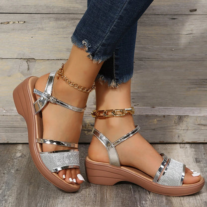 Sandalias de cuña Silver