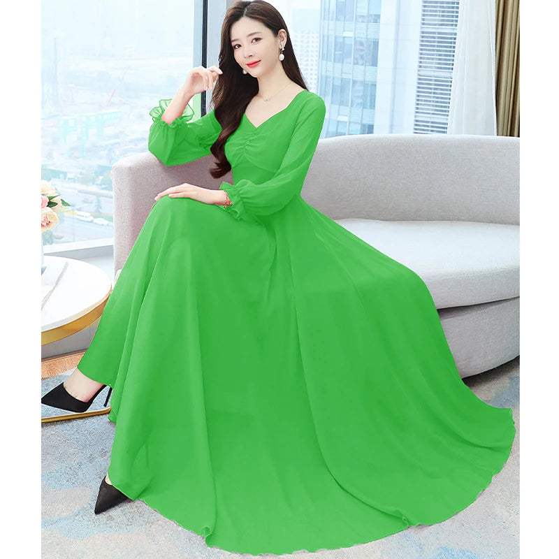 Chiffon Dress Emerald Green