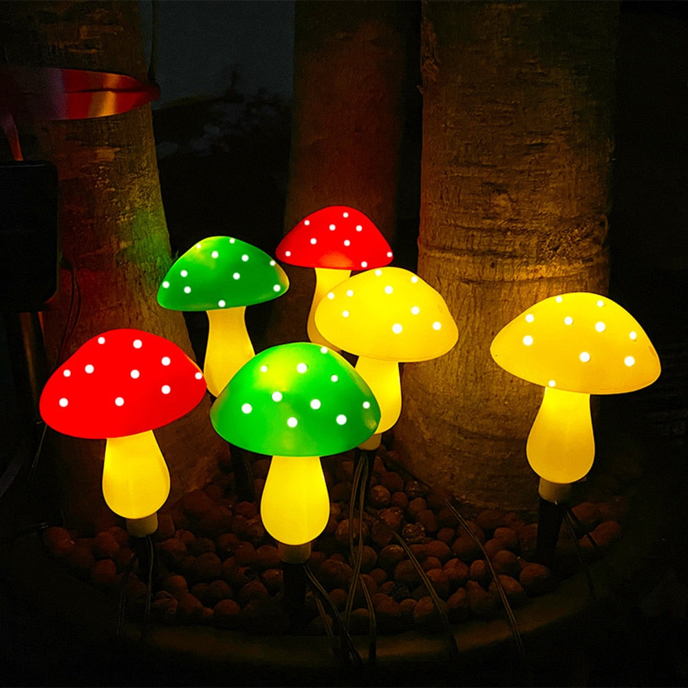 Solar Mushroom Light Garden Outdoor Decor 8 Modes Waterproof