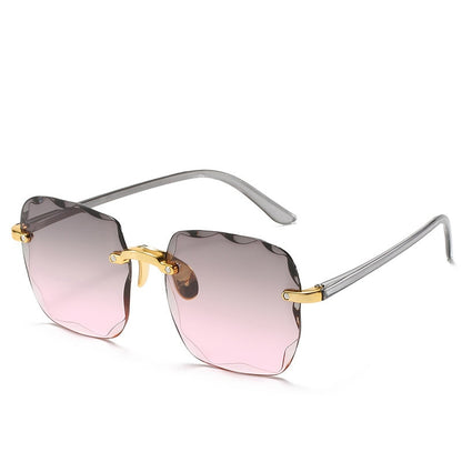 Rimless Women's Sunglasses Fashion Gradient Lenses