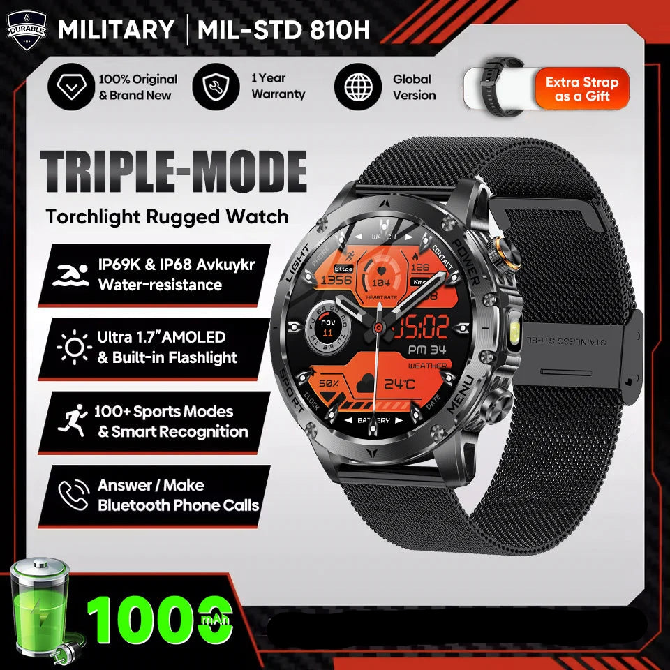 Smartwatch Black Mesh Belt