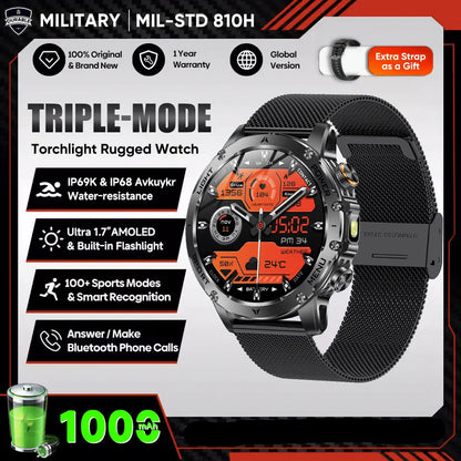 Smartwatch Black Mesh Belt