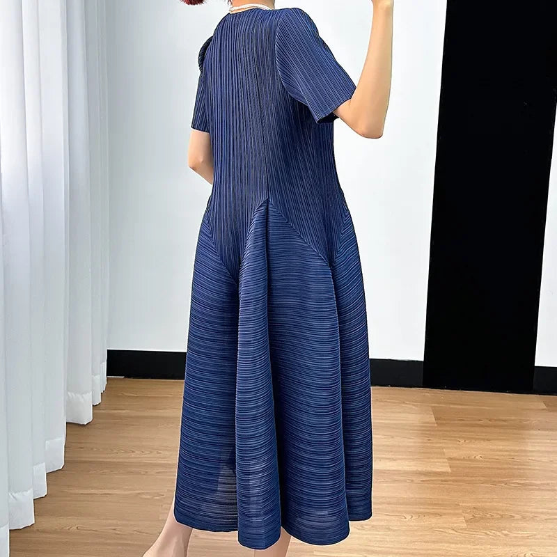 Pleated Dress Blue