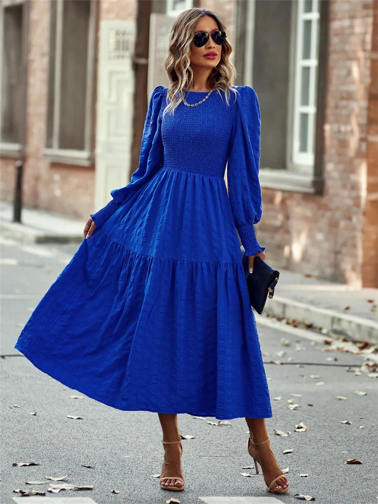 Vestido Liso Klein Blue