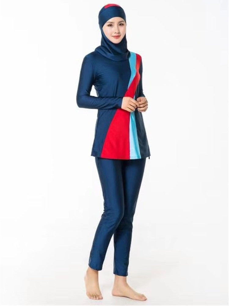 Full Coverage Islamic Hijab Swimming Suit Long Sleeves