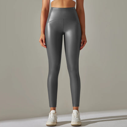 Legging de cuero PU Grey