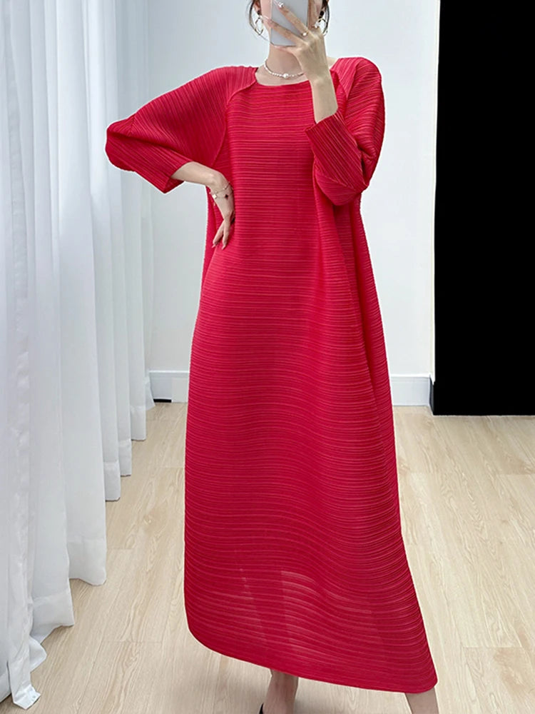 Pleated Dress Red