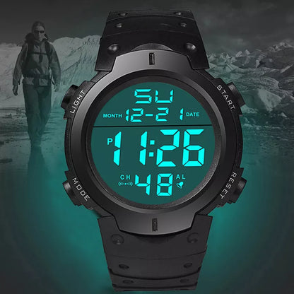 Digital Sport LED Clock Multi-Functional Rubber Fitness