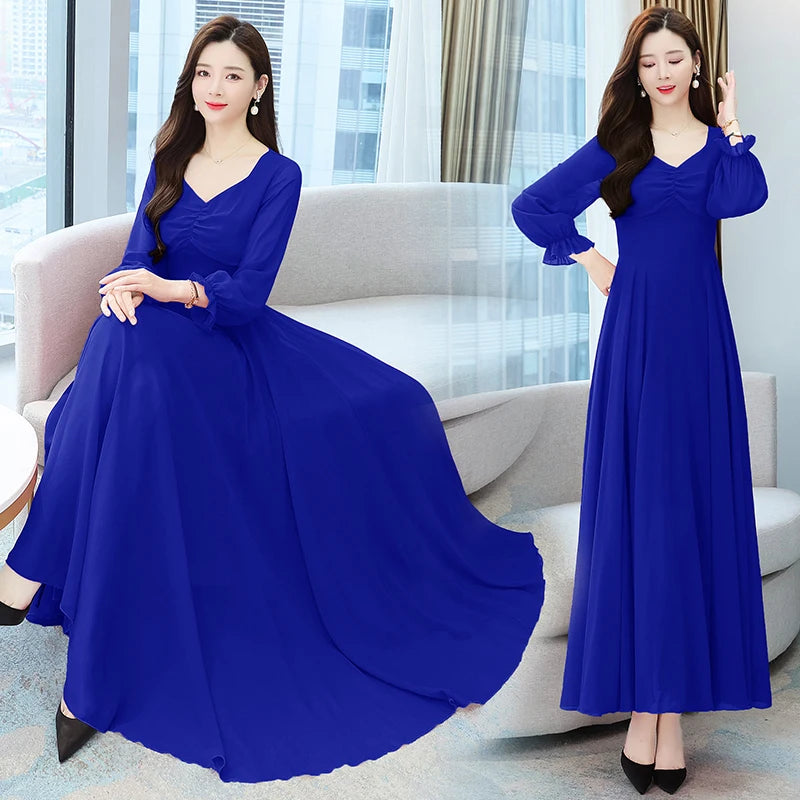 Chiffon Dress Deep Blue