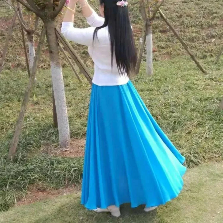 Falda larga azul