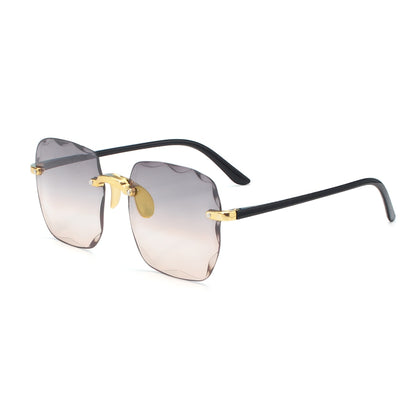 Rimless Women's Sunglasses Fashion Gradient Lenses