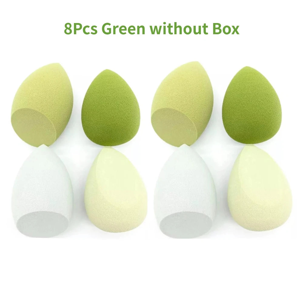 Esponja de maquillaje 8Pcs Green without Box