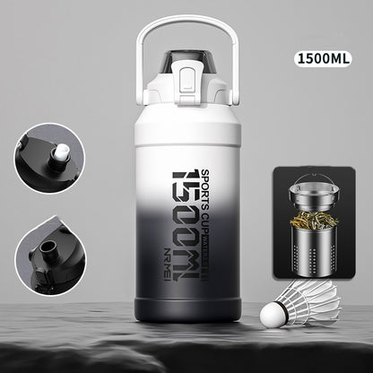 Water Bottle Large Capacities With Straw Cup Cold Hot Thermos