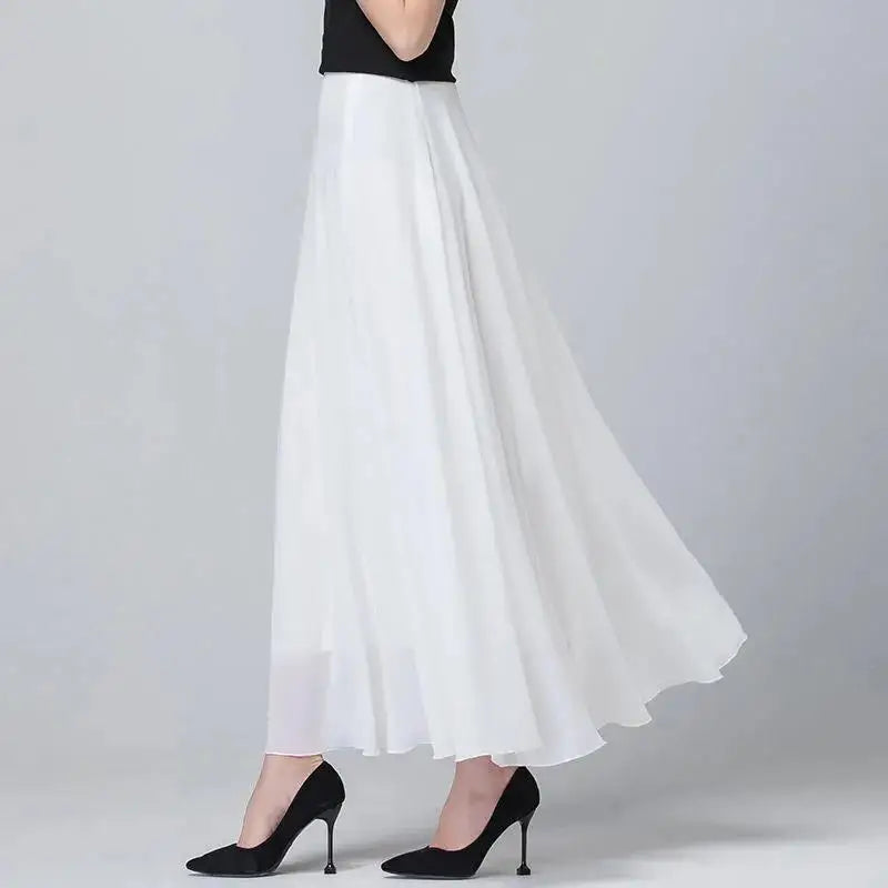 Falda larga blanco claro