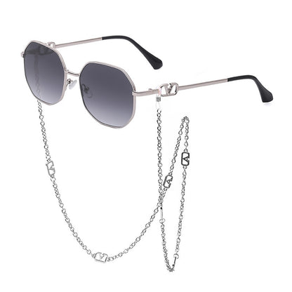 Punk Sunglasses with Glasses Chain Brand Designer Retro