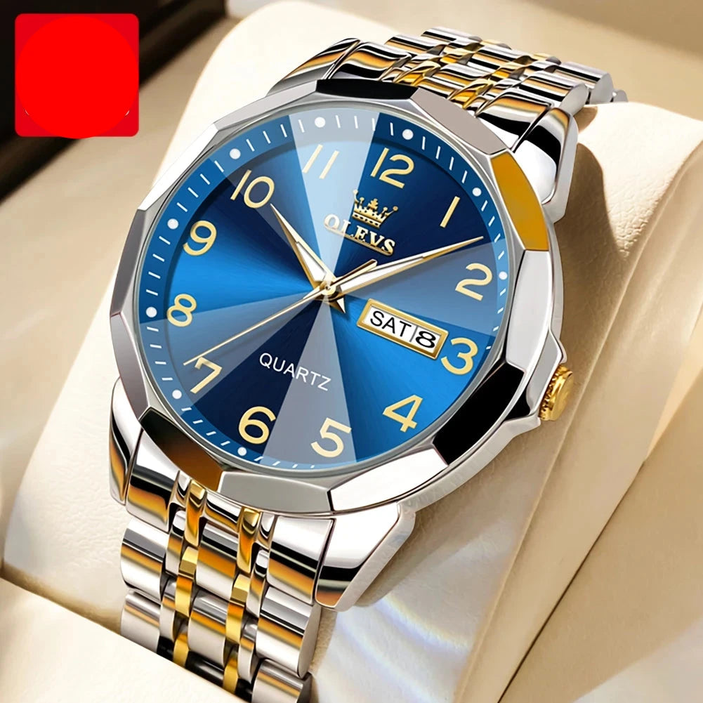 OLEVS Watch Gold Blue