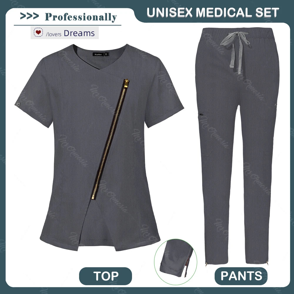 Medical Scrubs Set  Grey