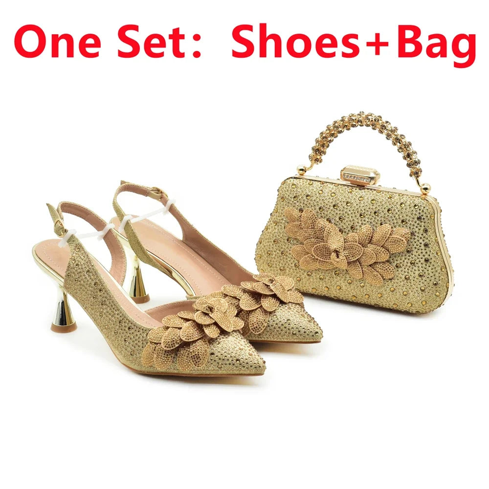 Shoes and Bag Gold